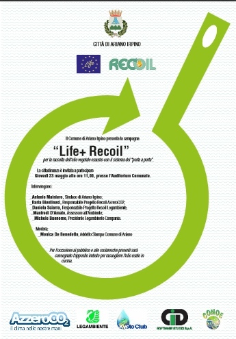 «Life+Recoil», domani presentazione progetto. In sala delegazioni di alunni da tutte le scuole